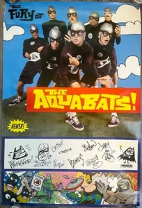 1997 FURY OF THE AQUABATS *SIGNED! 9 MEMBERS!* PROMO POSTER 24x36 Vintage Punk - Picture 1 of 6
