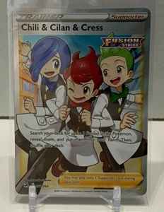 Pokémon -Sword & Shield Fusion Strike - Chili & Cilan & Cress 258/264 NM/M - Picture 1 of 2