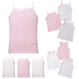 Kids Girls Blouse Summer Tank Top Spaghetti Strap Vest 3 Pieces Crop Tops Cami - Picture 1 of 21