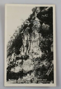 Vintage RPPC Postcard Puzzle Rock Blackhawk Captive White Girl La Crosse Bluff - Picture 1 of 2