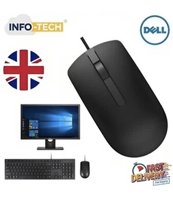Computer Mouse Dell USB Optical Wired MS116 Black Scroll Wheel DELL New MOUSE - Picture 1 of 6