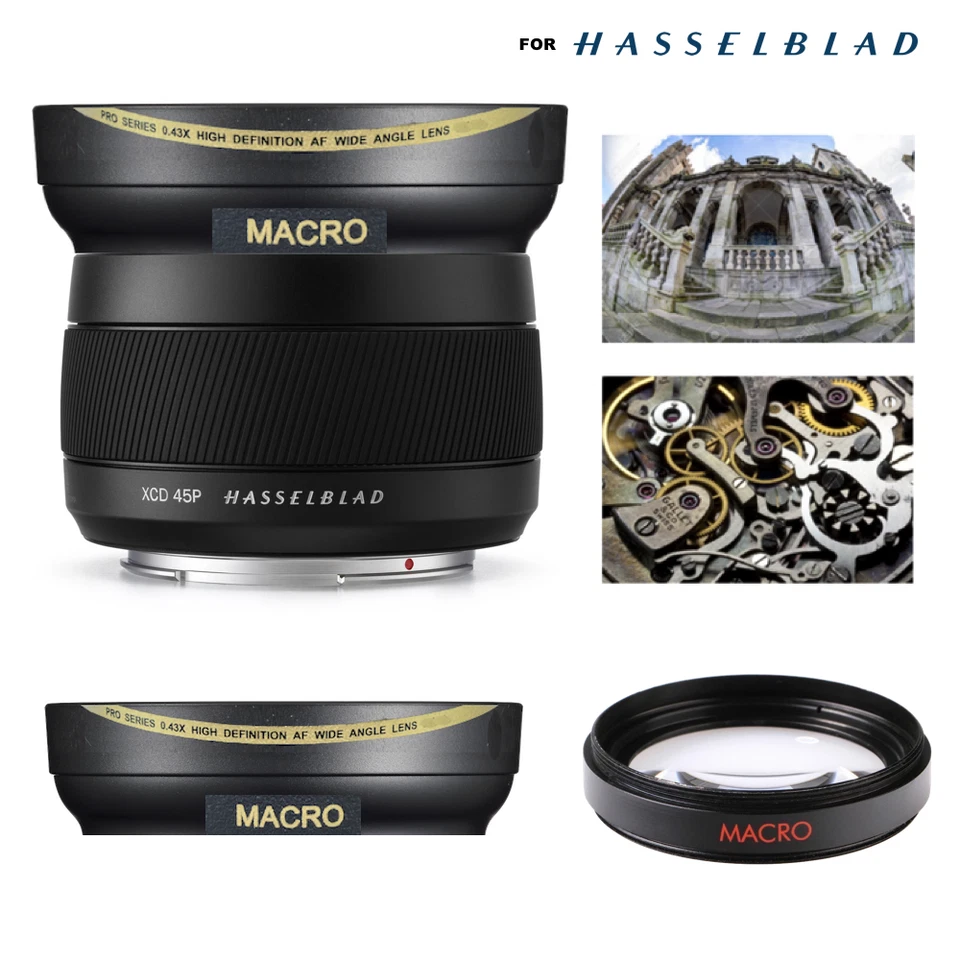 HD 32K ULTRA WIDE ANGLE LENS + 10X MACRO  FOR Hasselblad XCD 45mm f/4 P Lens - Image 1 of 4