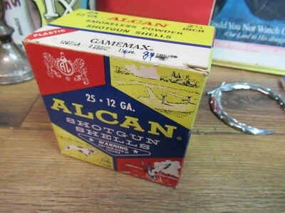 ALCAN SHOTGUN SHELL BOX GAMEMAX empty 12 GA  SHELLS shot AMMO MADE USA ORIGINAL - Image 1 of 4