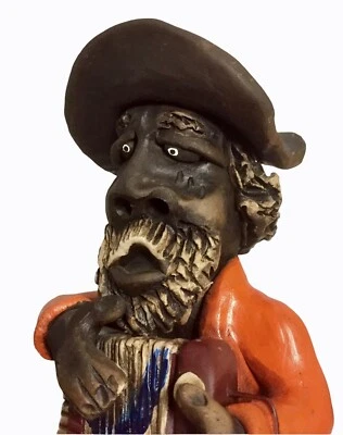 Folk Art Sculpture African American Zydeco Player Creole Accordion Musician - Image 1 of 4