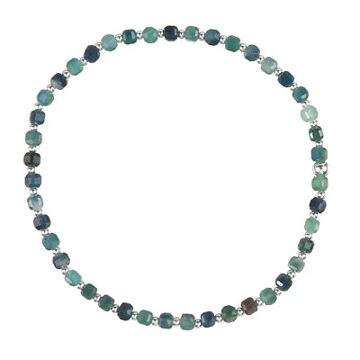 Turmalin Armband blau - Indigolith Armband, Edelsteinarmband Perlenarmband DD099 - Bild 1 von 4