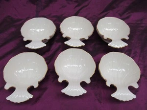 Set of 6 LENOX Aegean Scallop Shell shaped bowl porcelain bowls 5.5"x2" - Picture 1 of 6