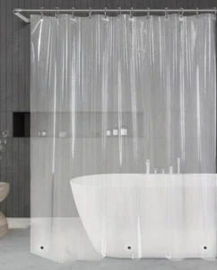 Magnetized PVC Shower Curtain Liner, Mildew Resistant, 70"x72", Hooks Optional - Picture 1 of 46