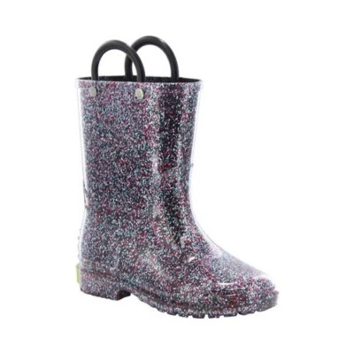Western Chief Unisex Kids Multi Glitter Rubber Pull On Waterproof Rain Boot US 5 - Image 1 of 4