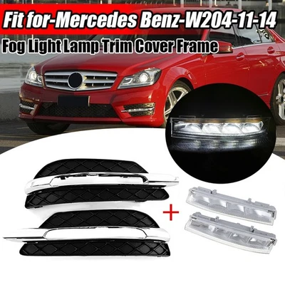 For Mercedes Benz C-Class W204 C300 2011-14 LH+RH LED DRL FOG LIGHT Lamp Cover - Image 1 of 4