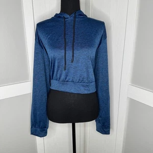 Real Essentials Navy Cropped Hoodie Sweatshirt | Damen Plus 3X Stretch - Bild 1 von 4