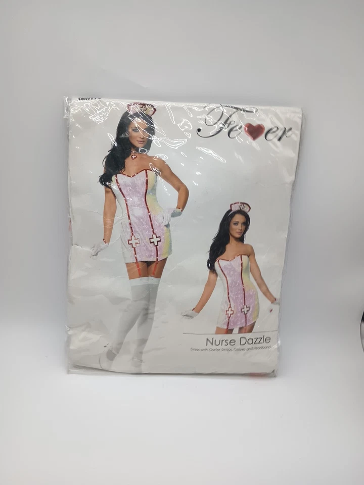 Woman's Nurse Dazzle Halloween Costume Size Woman's Small Pink Red Cute Cosplay - Image 1 of 4
