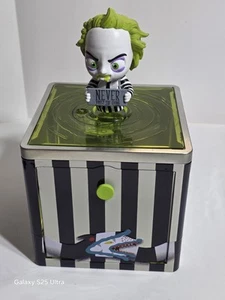 Beetlejuice tin Popcorn Bucket Lights Up Bobblehead Cinemark Exclusive - Picture 1 of 6