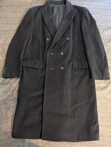 Vintage Wool Cashmere Double Breasted Coat Savoy Taylors Guild 40-44r Medium - Picture 1 of 9