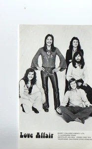 VINTAGE PLAIN BACK PROMOTIONAL CARD POP GROUP LOVE AFFAIR - Picture 1 of 1