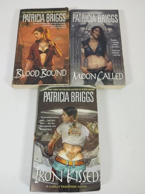 Patricia Briggs Book Lot Of 3 Mercy Thompson Iron Kissed Moon Called Blood Bound Foto 1 de 4