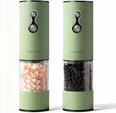 Juego de Molinillo Eléctrico de Sal y Pimienta USB-C Recargable, Doble Velocidad Automático Sa Foto 1 de 4