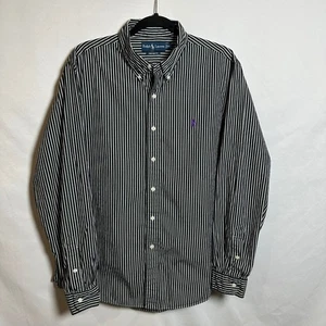 Ralph Lauren Hemd Herren XL weiß schwarz gestreift Custom Fit lila Pony - Bild 1 von 10