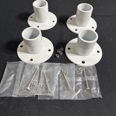 Juego de 4 bridas de aluminio para cubierta de piscina en tierra para tobogán con herrajes Foto 1 de 4