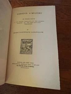 CHRISTUS: A Mystery by Henry Wadsworth Longfellow 1886 Houghton Mifflin HC - Picture 1 of 6