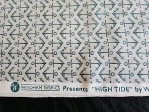Nautical, Anchors, Windham Fabric, High Tide, Cotton, Grey, $6 - Picture 1 of 7