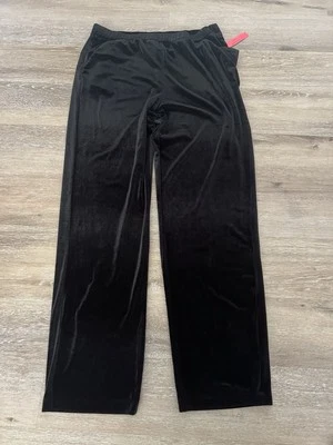 Pantalones deportivos Elementz para mujer de terciopelo negro suaves cómodos relajados talla L Foto 1 de 4