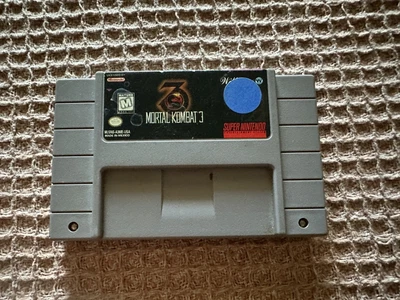Mortal Kombat 3 SNES Super Nintendo Game Cartridge - McVan's Video Games Sticker - Image 1 of 3