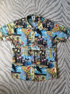 FRANKLIN & MARSHALL Mens Slim Fit Shirt Florida Pattern Button Up Shirt Size XL - Picture 1 of 11