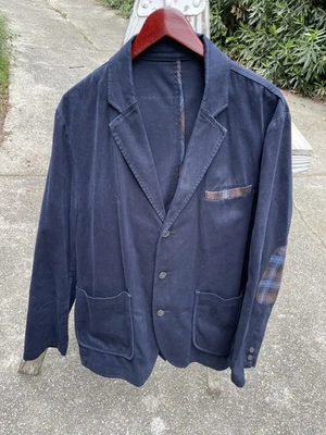 Abrigo Chaqueta Blazer PENDLETON x THOMAS KAY Azul Marino Cuadros Parche en el Codo Talla 44 Foto 1 de 4