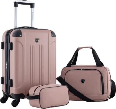 Travelers Club Chicago Hardside Expandable Spinner 3 Piece Set, Rose Gold  - Image 1 of 4