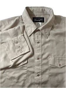 Camicia Uomo Wrangler Snap Manica Lunga Grande Lg Corda Modello Wrangler Tessuto - Foto 1 di 8