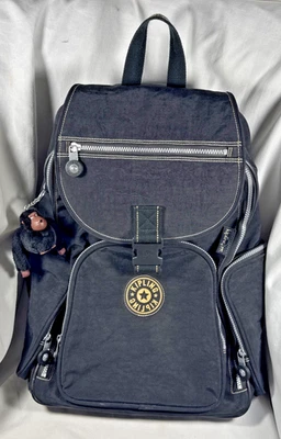 KIPLING ALCATRAZ BLACK ROLLING BACKPACK CARRYON LUGGAGE & SVEN GORILLA KEYRING - Image 1 of 4