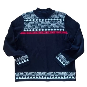 Alfred Dunner Damenpullover geometrisches Muster Stehkragen Nieten Größe Medium - Bild 1 von 10