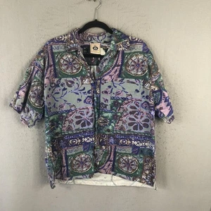 Vintage Gotcha Shirt Mens Large Multicolor Abstract Print Short Sleeve 90s Surf - Picture 1 of 13