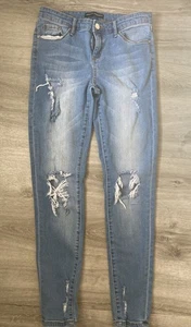 Pantalones de mezclilla para mujer Pretty Perfect azules rasgados desgastados talla 9/29 - Imagen 1 de 12