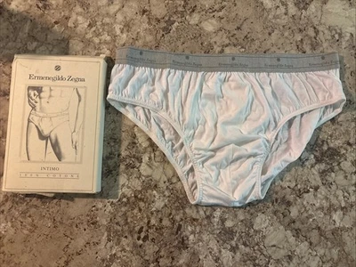 复古 Ermenegildo ZEGNA Intimo 棉男式比基尼内裤白色 2XL — 第 1/4 张图片