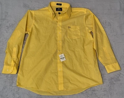 NUEVO Vestido Camisa Stafford Sin Arrugas Manga Larga Amarillo Para Hombre 17 1/2 36 38 17.5 Foto 1 de 4