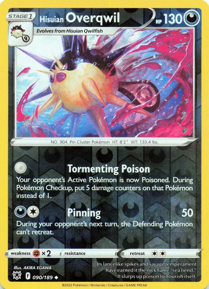 Hisuian Overqwil (90) 090/189 - REVERSE HOLO - SWSH10: Astral Radiance - NM - Image 1 of 2