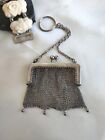 Antique 1917 Chester Chatelaine Chain Mesh Coin Purse Fob