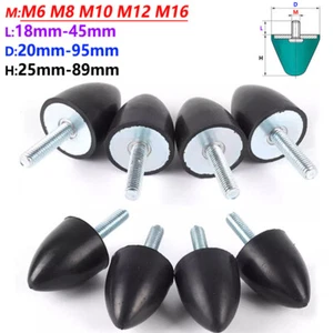 Male Conical Rubber Mount Bumper Parabolic Buffer M6 M8 M10-M16 Bump Stops / KP - Picture 1 of 29