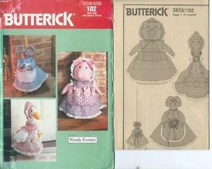B 102 Schnittmuster 17" SCHWEIN oder GANS TÜRSTOPPER niedliche MAUS BESENABDECKUNG & KLEIDUNG - Bild 1 von 1