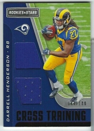 Darrell Henderson 2019 Panini Rookies & Stars Cross Training Dual Relic RC /180 - Image 1 of 1