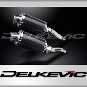 Kawasaki GPZ500S Ninja 500 87-09 Slip On 9" Oval Carbon Exhaust Muffler Kit - Foto 1 di 5