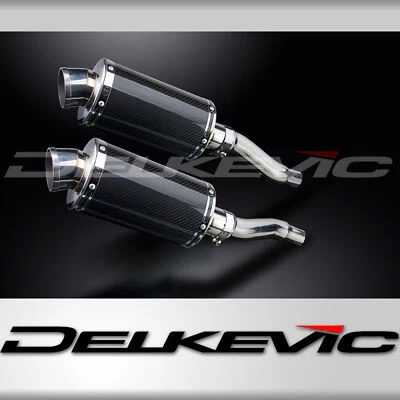 Kit silenciador de escape de carbono ovalado Kawasaki GPZ500S Ninja 500 87-09 Slip On 9" Foto 1 de 4