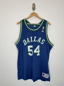 Vintage 90s Dallas Mavericks Champion Basketball Jersey Mens 90s #54 Jones NBA