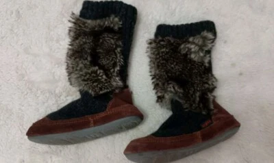 Botas holgadas de bellota para niñas pequeñas niños zapatillas cómodas 12 13 botas de piel Foto 1 de 4