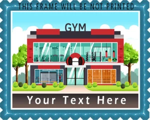 Fitness Center Gym - Edible Cake Topper OR Cupcake Topper, Decor - Picture 1 of 15