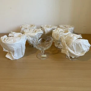 8 x John Lewis Ice Cream Sundae Glass Bowls Individual Trifle (New and Unused) - Picture 1 of 8