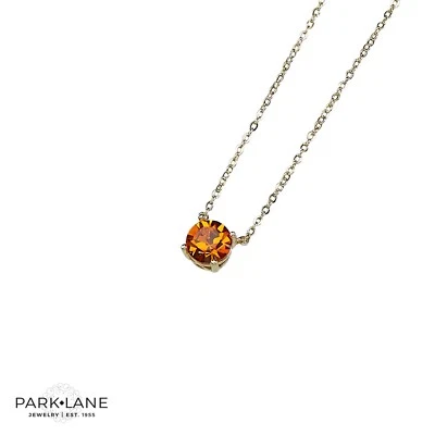 NUEVO CON ETIQUETAS, Park Lane Joyería Impresión Collar Naranja Colgante Placa Oro Amarillo Foto 1 de 4