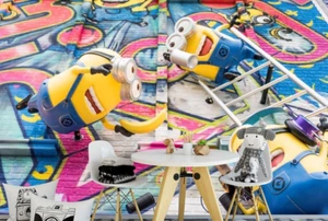 Minions Wall Kids Wallpaper Modern Design Kids Room Large Murals - Picture 1 of 4