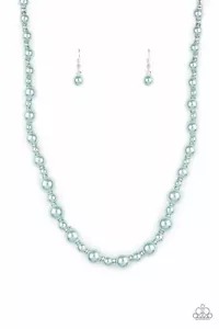 "Collar de reliquia de perlas y pulsera en polvo y perlas de paparazzi ""Conjunto azul" - Imagen 1 de 6